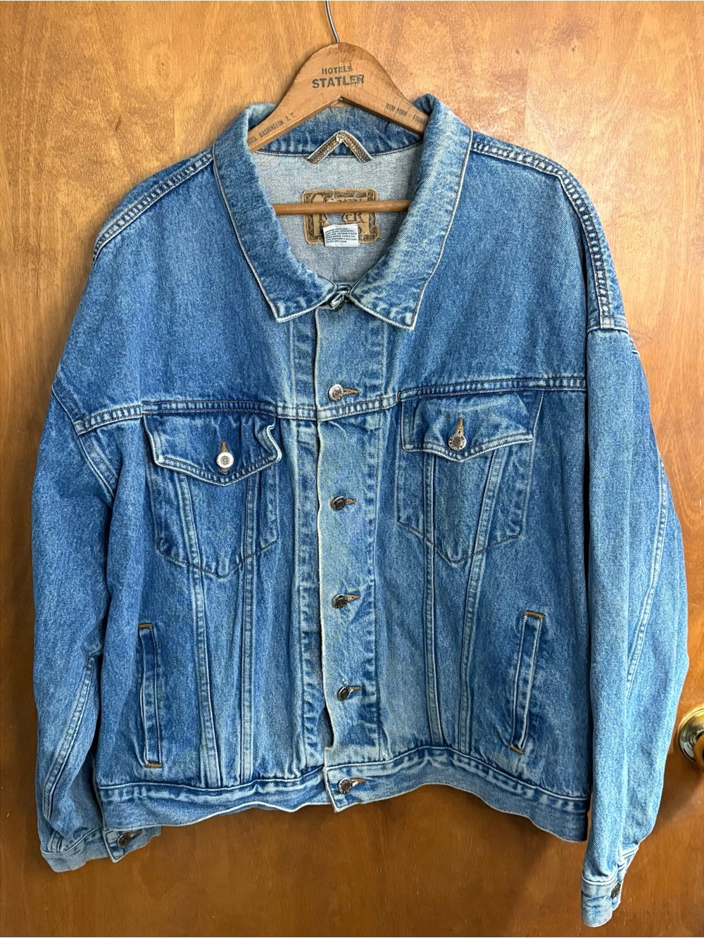 Vintage Men's Blue Denim Bomber Jacket Jean Chore Farm Y2K 90s Country Western